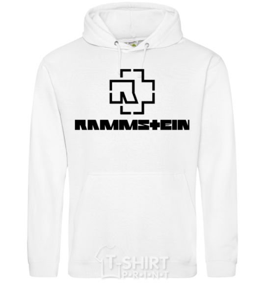 Мужская толстовка (худи) Rammstein logo Белый фото