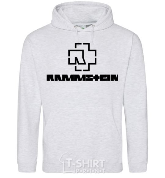 Мужская толстовка (худи) Rammstein logo Серый меланж фото