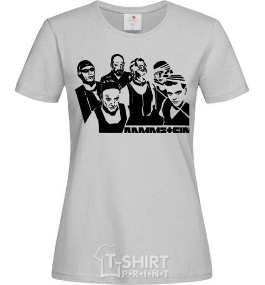 Women's T-shirt Rammstein band grey фото