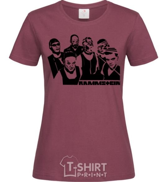 Women's T-shirt Rammstein band burgundy фото