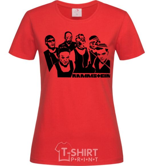 Women's T-shirt Rammstein band red фото