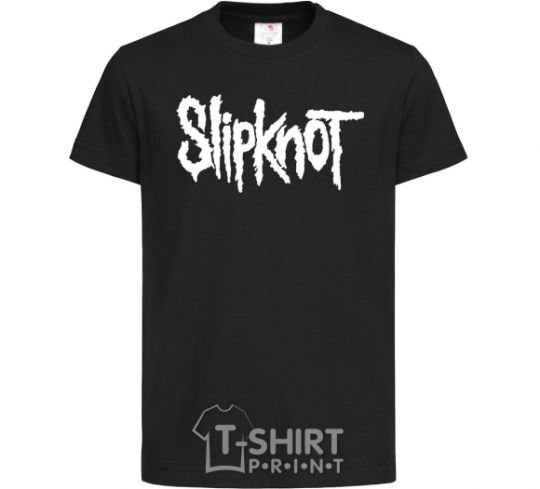 Kids T-shirt Slipknot inscription black фото