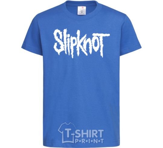 Kids T-shirt Slipknot inscription royal-blue фото