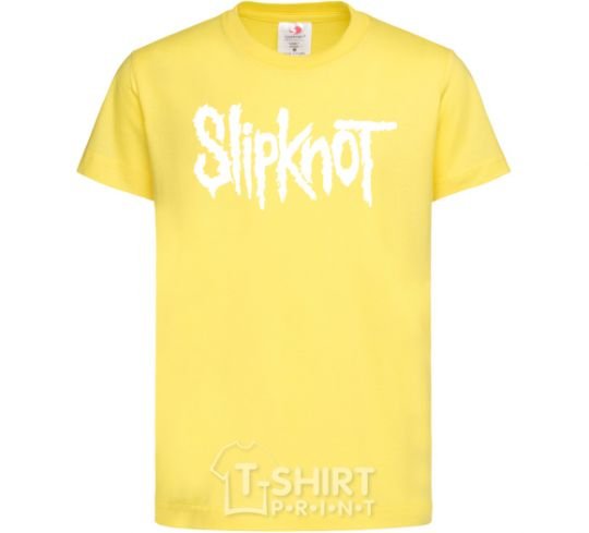 Kids T-shirt Slipknot inscription cornsilk фото