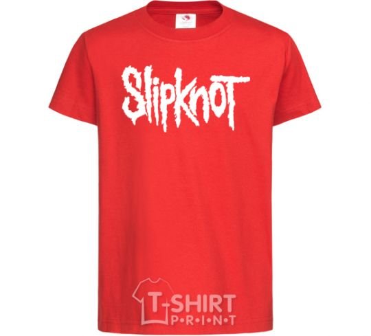 Детская футболка Slipknot надпись Красный фото