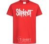 Kids T-shirt Slipknot inscription red фото