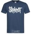 Мужская футболка Slipknot надпись Темно-синий фото