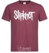 Men's T-Shirt Slipknot inscription burgundy фото