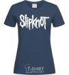Женская футболка Slipknot надпись Темно-синий фото