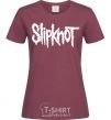 Женская футболка Slipknot надпись Бордовый фото