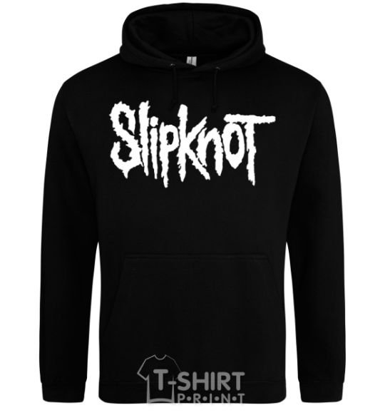 Мужская толстовка (худи) Slipknot надпись Черный фото