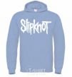 Men`s hoodie Slipknot inscription sky-blue фото