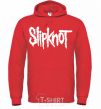 Мужская толстовка (худи) Slipknot надпись Ярко-красный фото