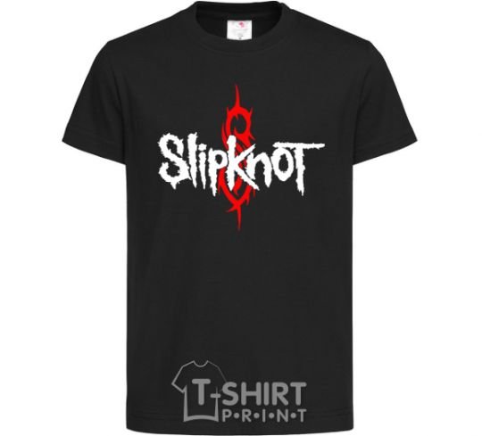 Kids T-shirt Slipknot logotype black фото