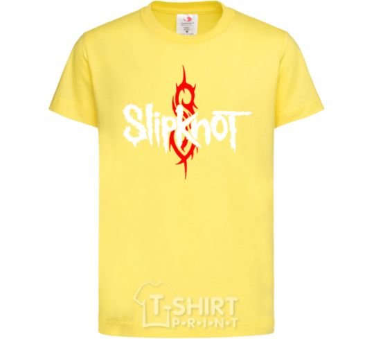 Kids T-shirt Slipknot logotype cornsilk фото