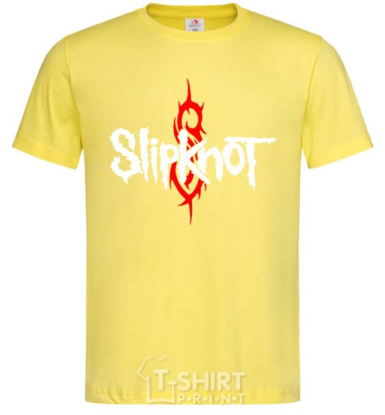 Men's T-Shirt Slipknot logotype cornsilk фото