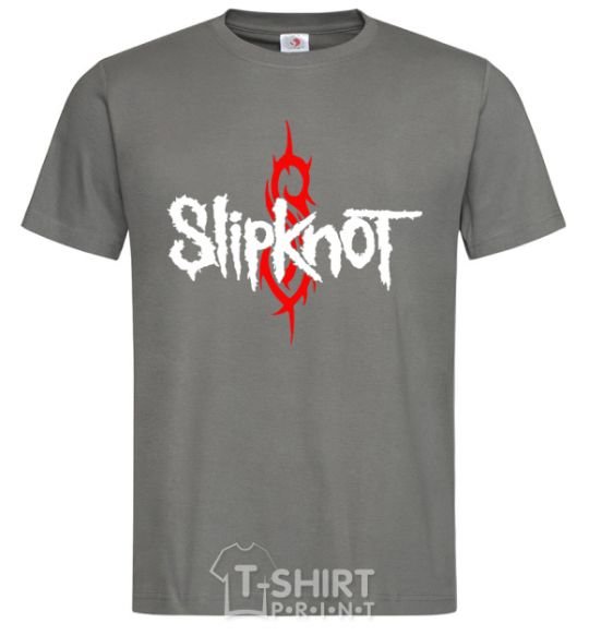 Men's T-Shirt Slipknot logotype dark-grey фото