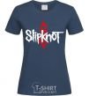 Women's T-shirt Slipknot logotype navy-blue фото