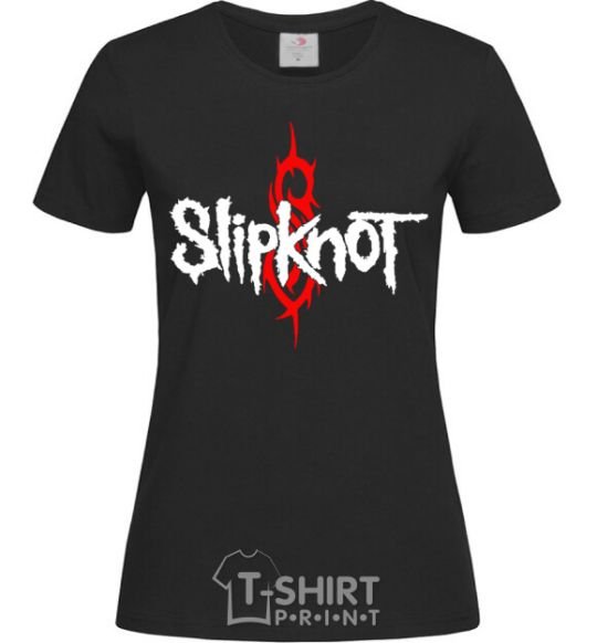 Женская футболка Slipknot logotype Черный фото
