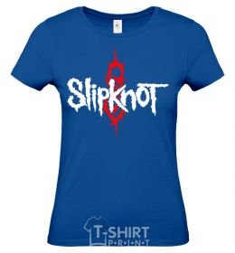 Women's T-shirt Slipknot logotype royal-blue фото
