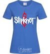 Women's T-shirt Slipknot logotype royal-blue фото