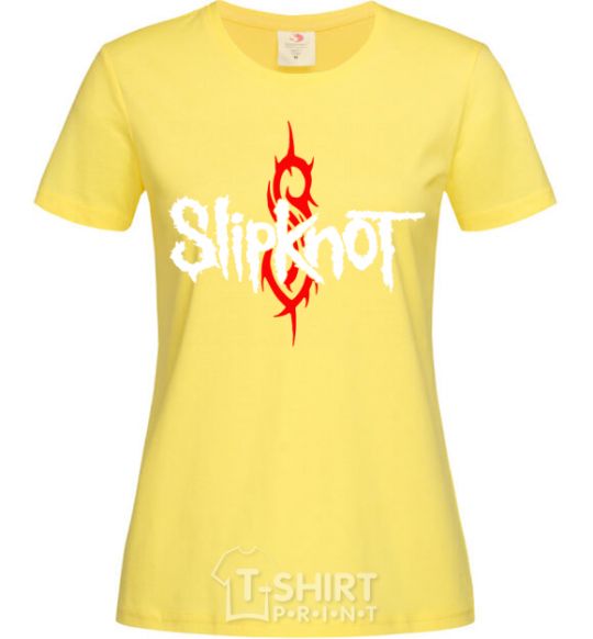 Women's T-shirt Slipknot logotype cornsilk фото