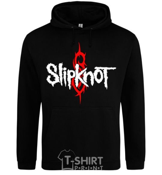 Мужская толстовка (худи) Slipknot logotype Черный фото