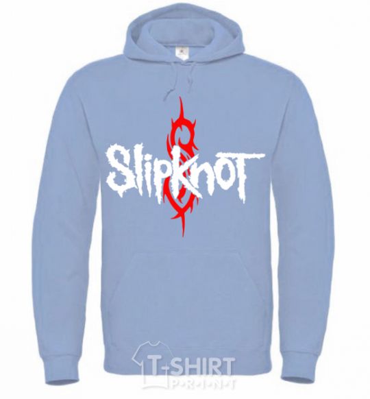 Мужская толстовка (худи) Slipknot logotype Голубой фото