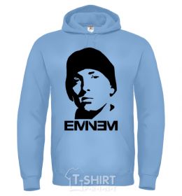 Men`s hoodie Eminem face sky-blue фото