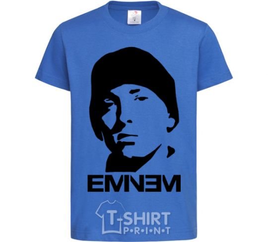 Kids T-shirt Eminem face royal-blue фото