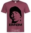 Men's T-Shirt Eminem face burgundy фото