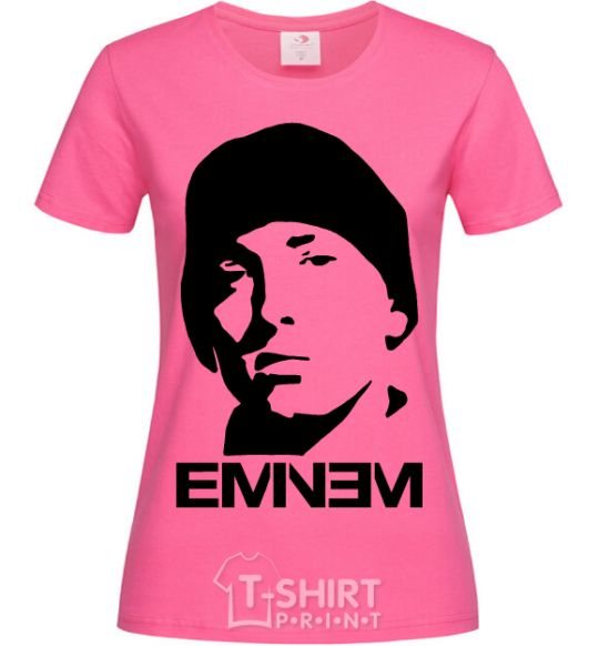 Женская футболка Eminem face Ярко-розовый фото