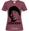 Women's T-shirt Eminem face burgundy фото