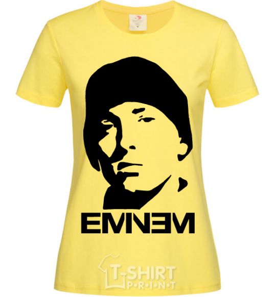 Женская футболка Eminem face Лимонный фото