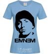 Women's T-shirt Eminem face sky-blue фото