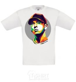 Kids T-shirt Eminem color face White фото