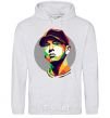 Men`s hoodie Eminem color face sport-grey фото