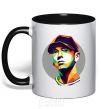 Mug with a colored handle Eminem color face black фото