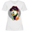 Women's T-shirt Eminem color face White фото