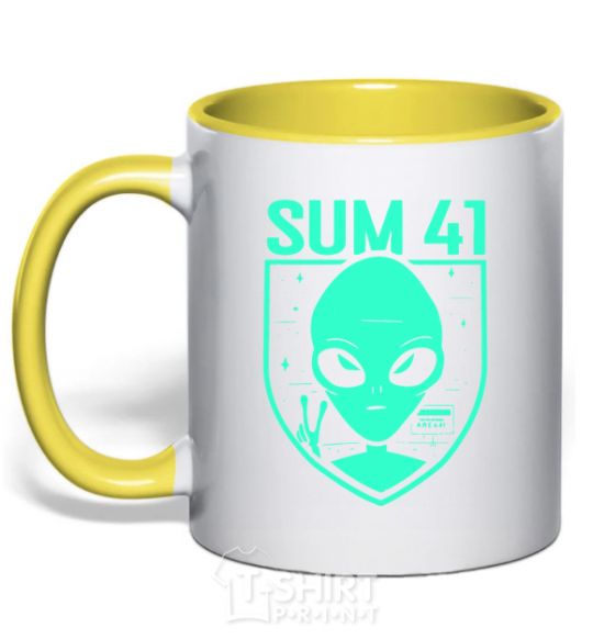 Чашка с цветной ручкой Sum 41 alien Солнечно желтый фото