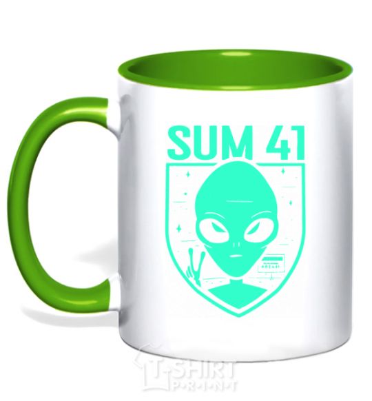 Чашка с цветной ручкой Sum 41 alien Зеленый фото