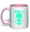 Чашка с цветной ручкой Sum 41 alien Нежно розовый фото