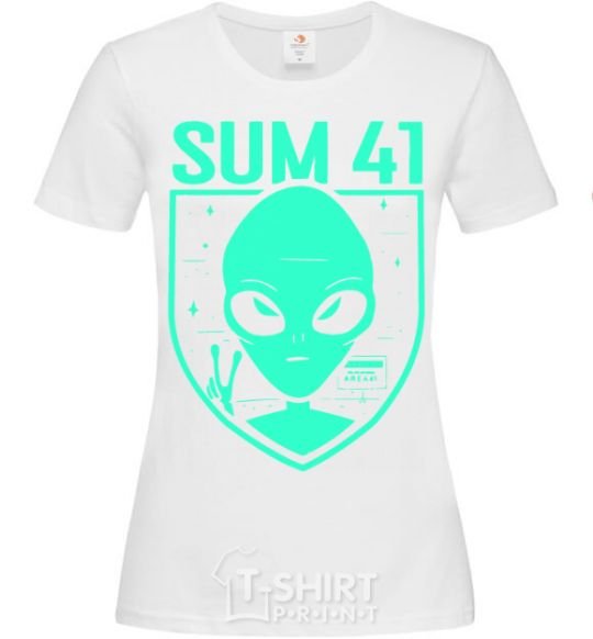 Women's T-shirt Sum 41 alien White фото