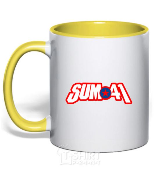 Чашка с цветной ручкой Sum 41 logo Солнечно желтый фото