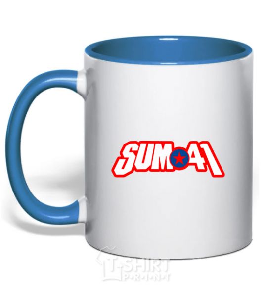 Чашка с цветной ручкой Sum 41 logo Ярко-синий фото