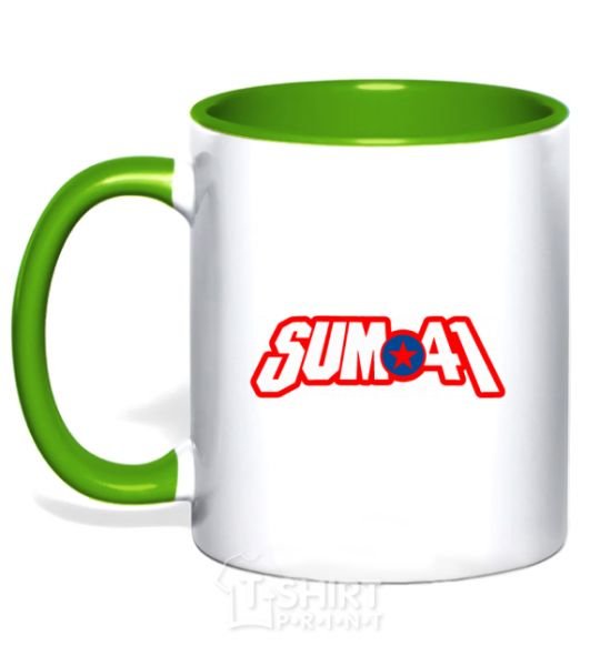 Чашка с цветной ручкой Sum 41 logo Зеленый фото