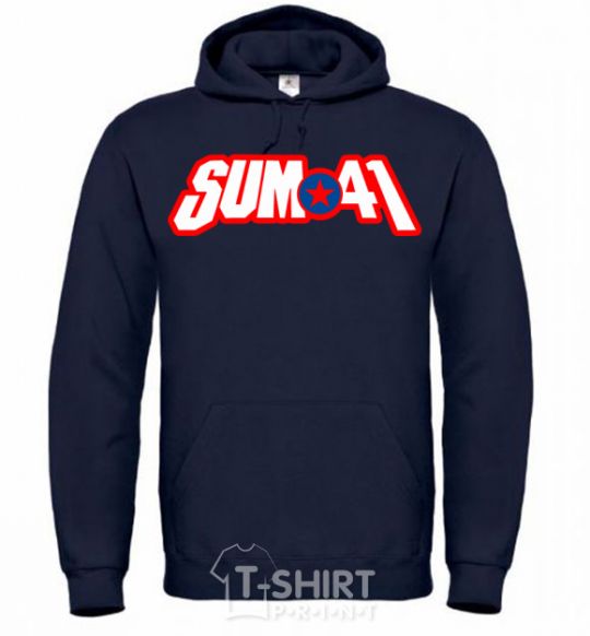 Men`s hoodie Sum 41 logo navy-blue фото