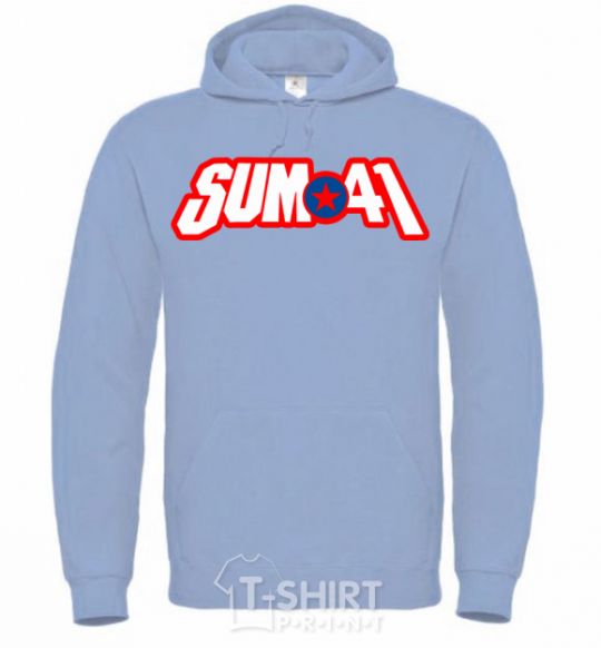 Men`s hoodie Sum 41 logo sky-blue фото