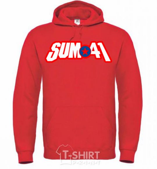 Мужская толстовка (худи) Sum 41 logo Ярко-красный фото