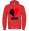 Men`s hoodie Green Day logo bright-red фото